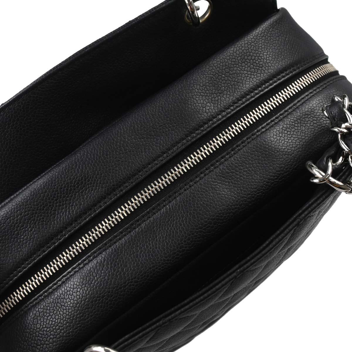 Chanel Black Caviar Skin Petite Timeless Tote PTT Chain Handbag
