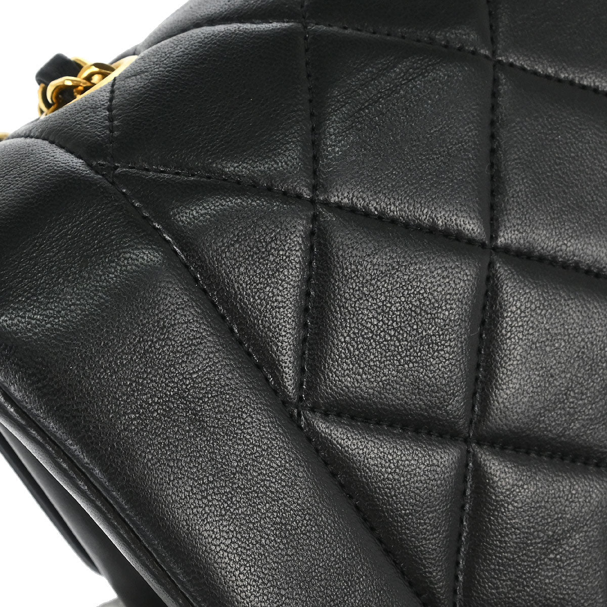 Chanel 1991-1994 Black Lambskin Small Diana Shoulder Bag