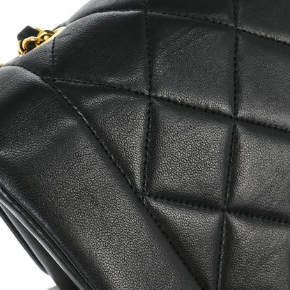 Chanel 1991-1994 Black Lambskin Small Diana Shoulder Bag