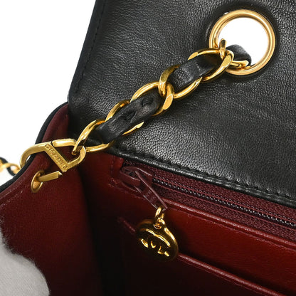 Chanel 1991-1994 Black Lambskin Small Diana Shoulder Bag