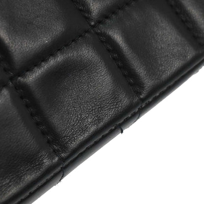Chanel 2000-2002 Black Lambskin Choco Bar East West Shoulder Bag