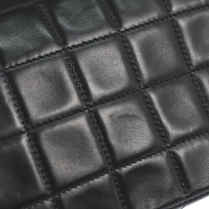 Chanel 2000-2002 Black Lambskin Choco Bar East West Shoulder Bag