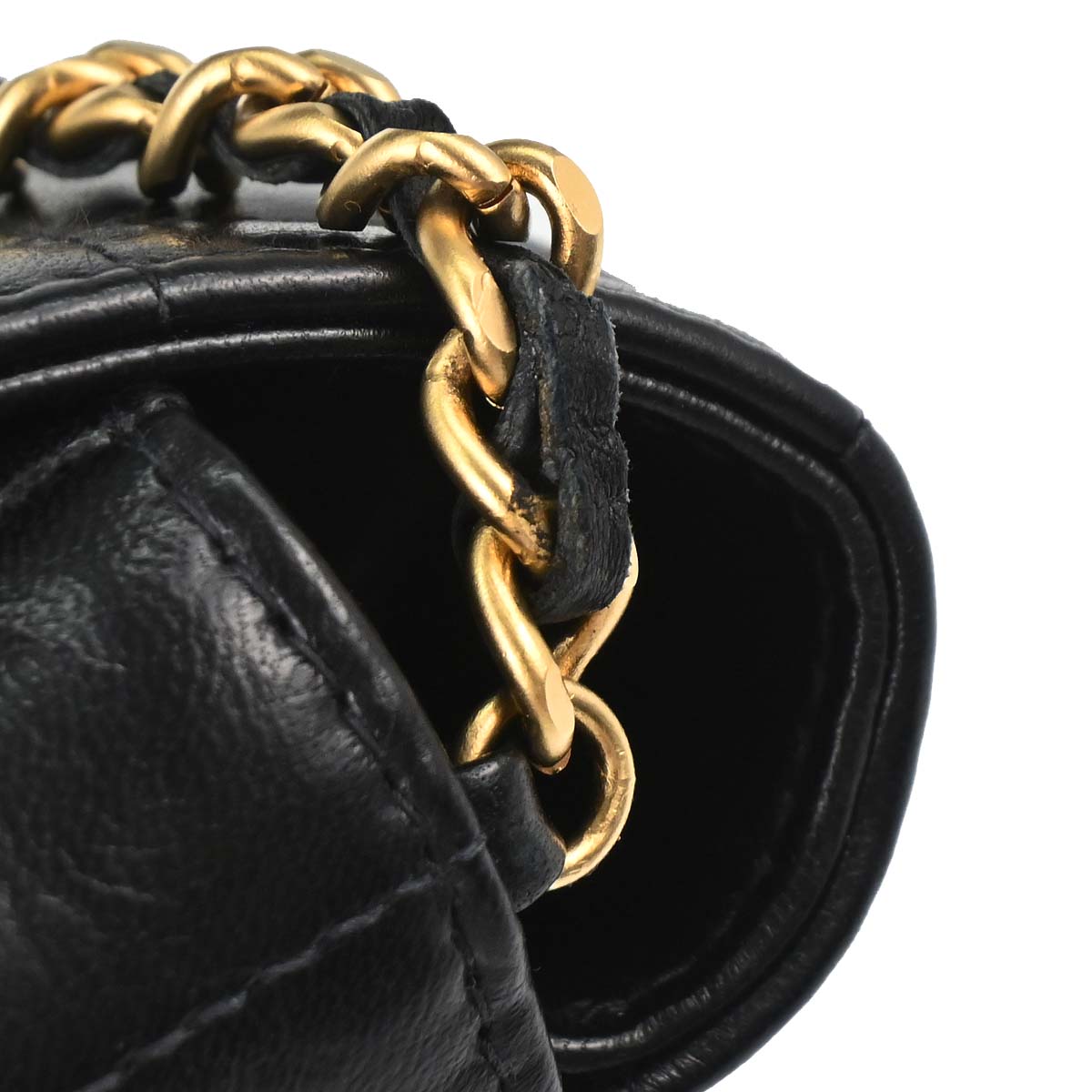 Chanel 2000-2002 Black Lambskin Choco Bar East West Shoulder Bag
