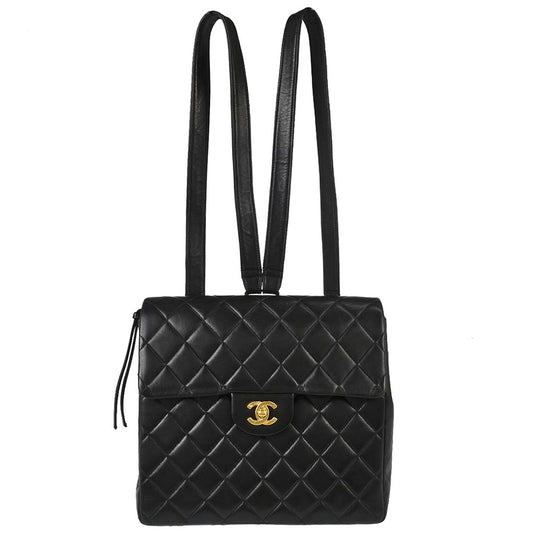 Chanel 1996-1997 Black Lambskin Backpack