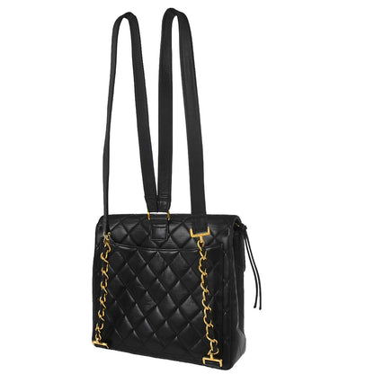 Chanel 1996-1997 Black Lambskin Backpack