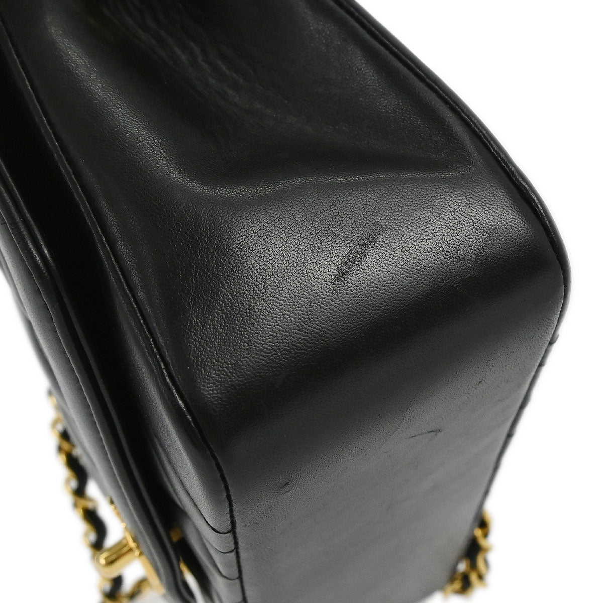 Chanel 1991-1994 Black Lambskin Small Diana Shoulder Bag
