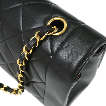 Chanel 1991-1994 Black Lambskin Small Diana Shoulder Bag