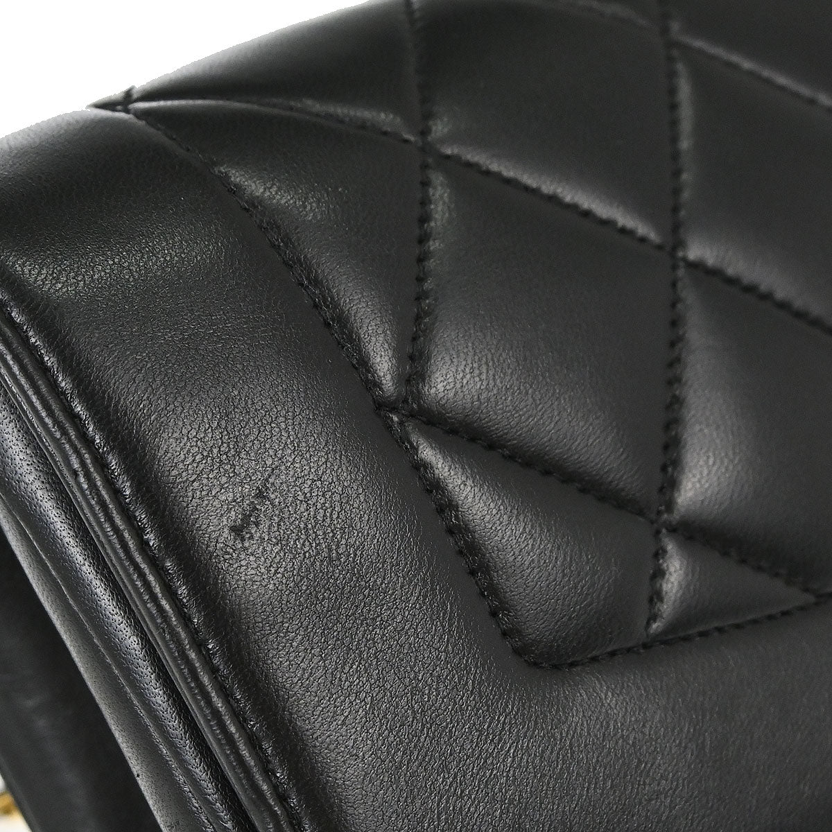 Chanel 1991-1994 Black Lambskin Small Diana Shoulder Bag