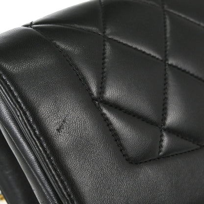 Chanel 1991-1994 Black Lambskin Small Diana Shoulder Bag