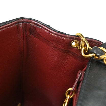 Chanel 1991-1994 Black Lambskin Small Diana Shoulder Bag
