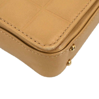 Chanel 2003-2004 Beige Lambskin Choco Bar Shoulder Bag