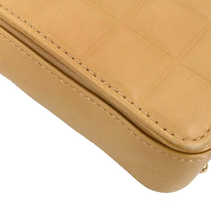Chanel 2003-2004 Beige Lambskin Choco Bar Shoulder Bag