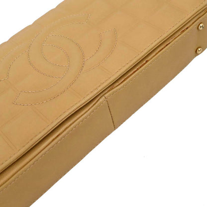 Chanel 2003-2004 Beige Lambskin Choco Bar Shoulder Bag