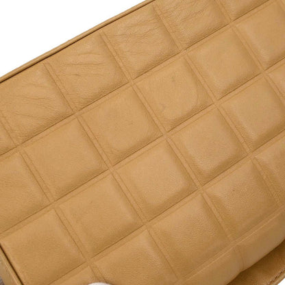Chanel 2003-2004 Beige Lambskin Choco Bar Shoulder Bag