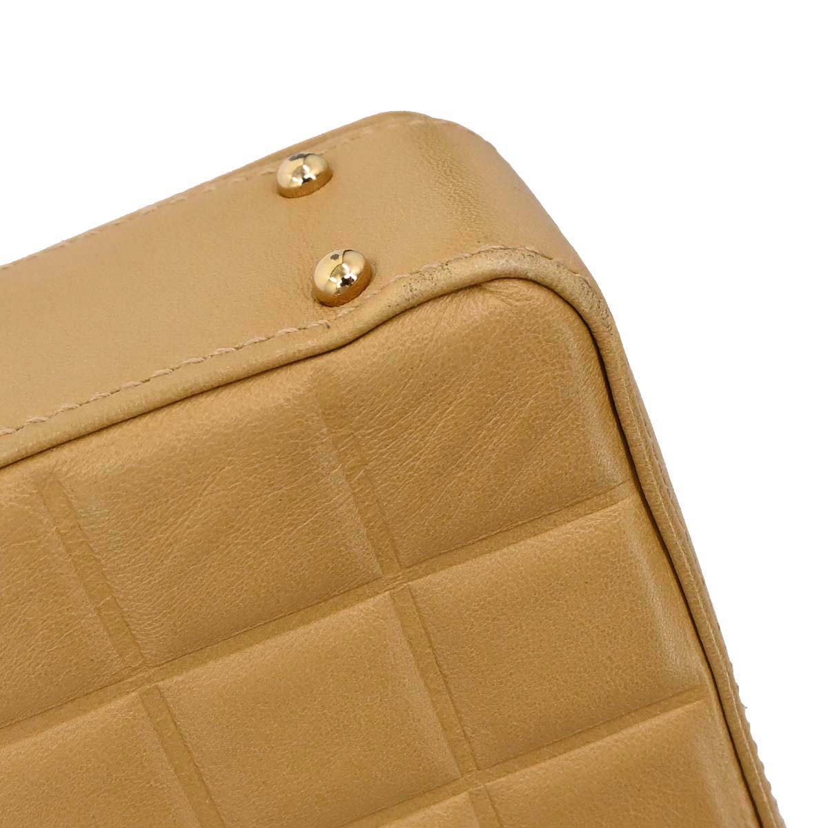 Chanel 2003-2004 Beige Lambskin Choco Bar Shoulder Bag