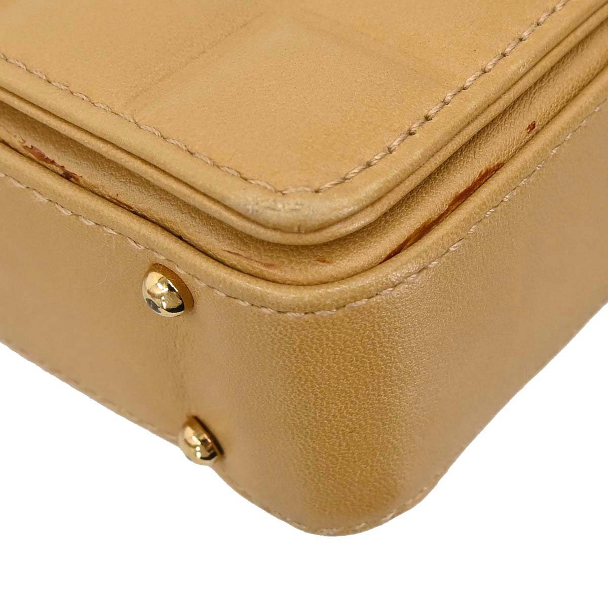 Chanel 2003-2004 Beige Lambskin Choco Bar Shoulder Bag