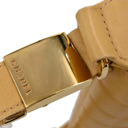 Chanel 2003-2004 Beige Lambskin Choco Bar Shoulder Bag