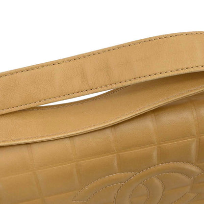 Chanel 2003-2004 Beige Lambskin Choco Bar Shoulder Bag