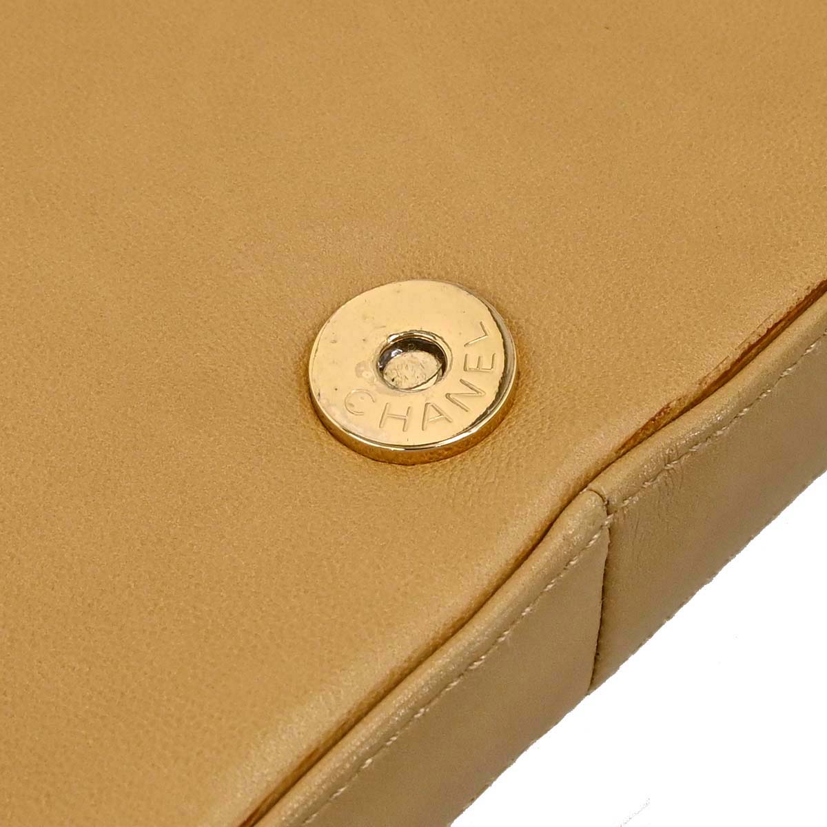 Chanel 2003-2004 Beige Lambskin Choco Bar Shoulder Bag