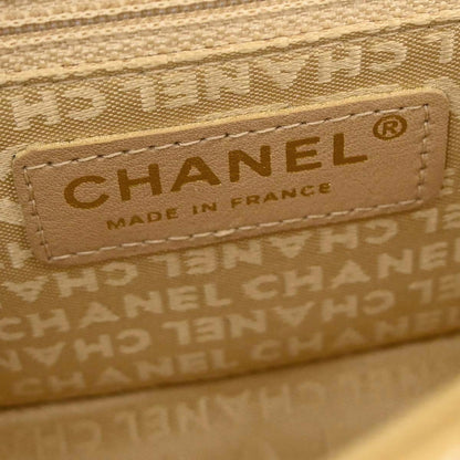 Chanel 2003-2004 Beige Lambskin Choco Bar Shoulder Bag