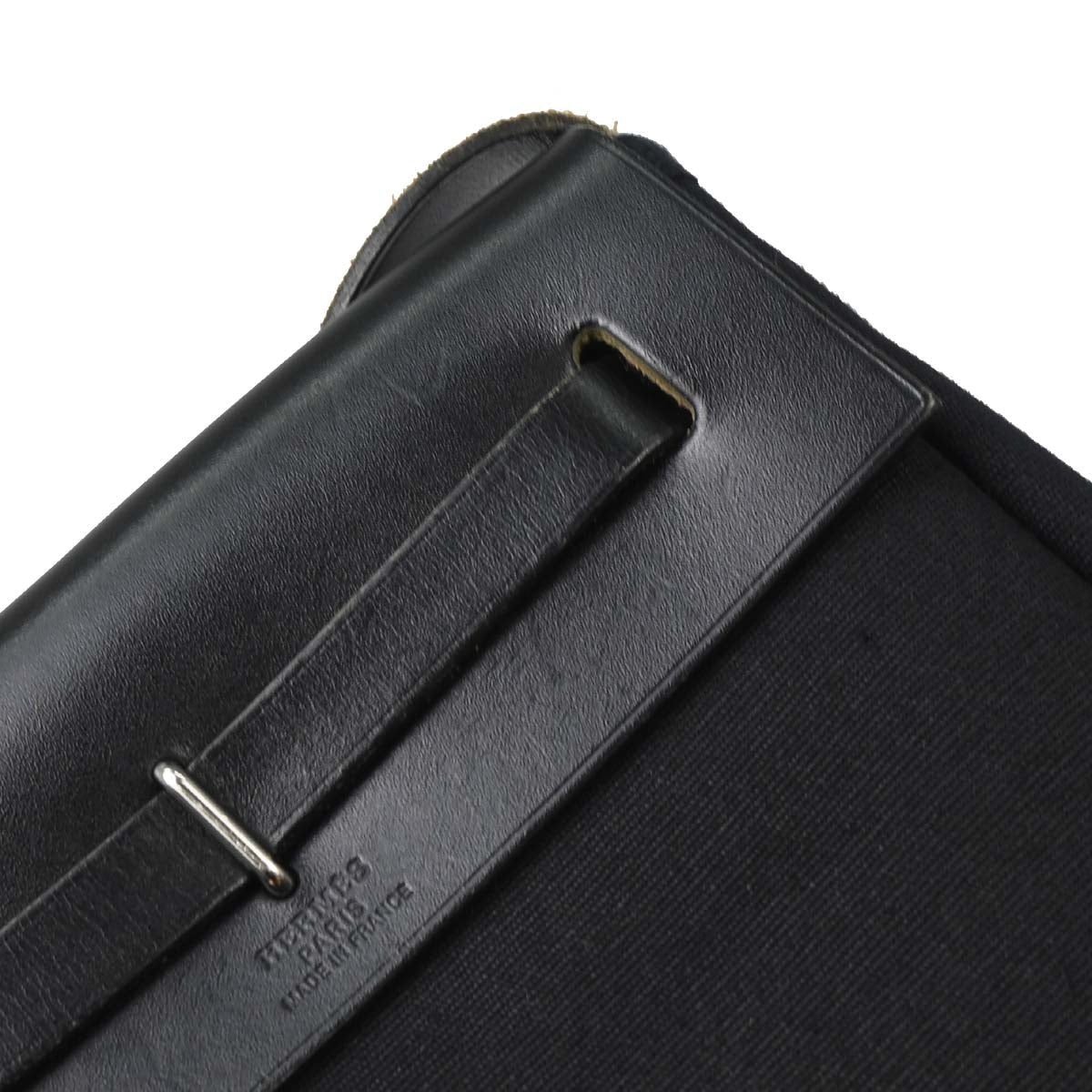 Hermes Black Natural Toile Officier GM Herbag TPM 2 in 1 Shoulder Bag