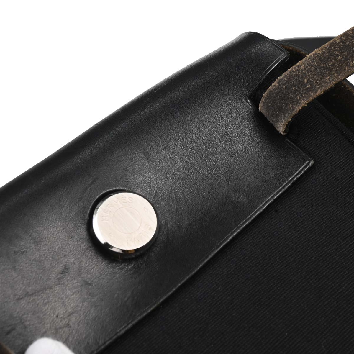 Hermes Black Natural Toile Officier GM Herbag TPM 2 in 1 Shoulder Bag