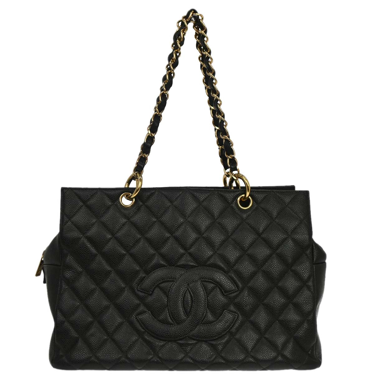 Chanel 2003-2004 Black Caviar Skin Tote Bag