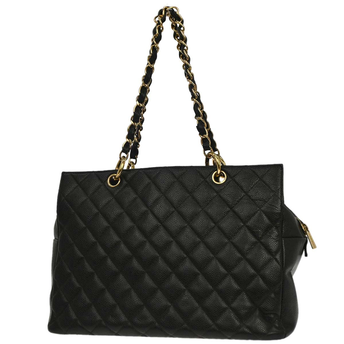Chanel 2003-2004 Black Caviar Skin Tote Bag