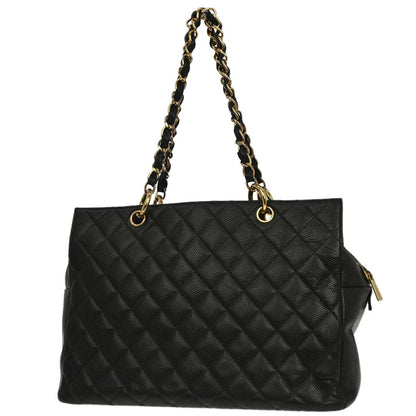 Chanel 2003-2004 Black Caviar Skin Tote Bag