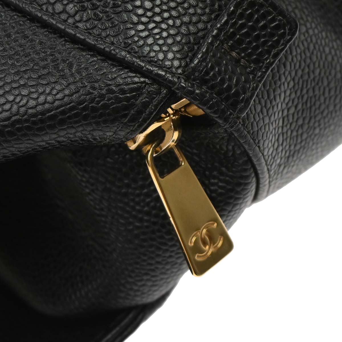 Chanel 2003-2004 Black Caviar Skin Tote Bag