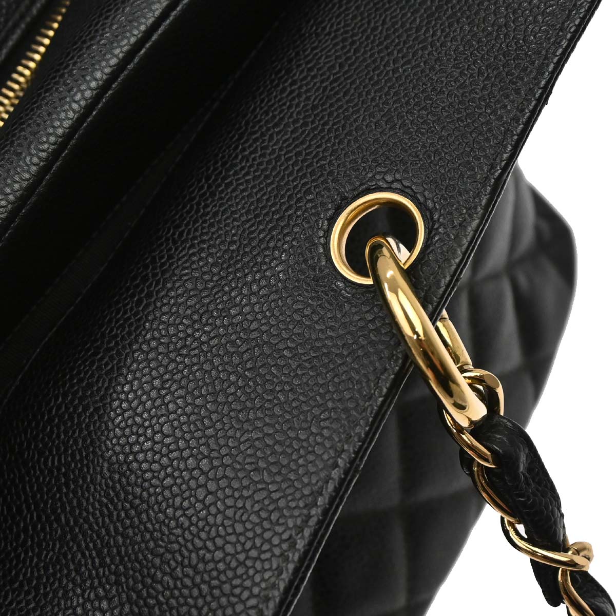 Chanel 2003-2004 Black Caviar Skin Tote Bag
