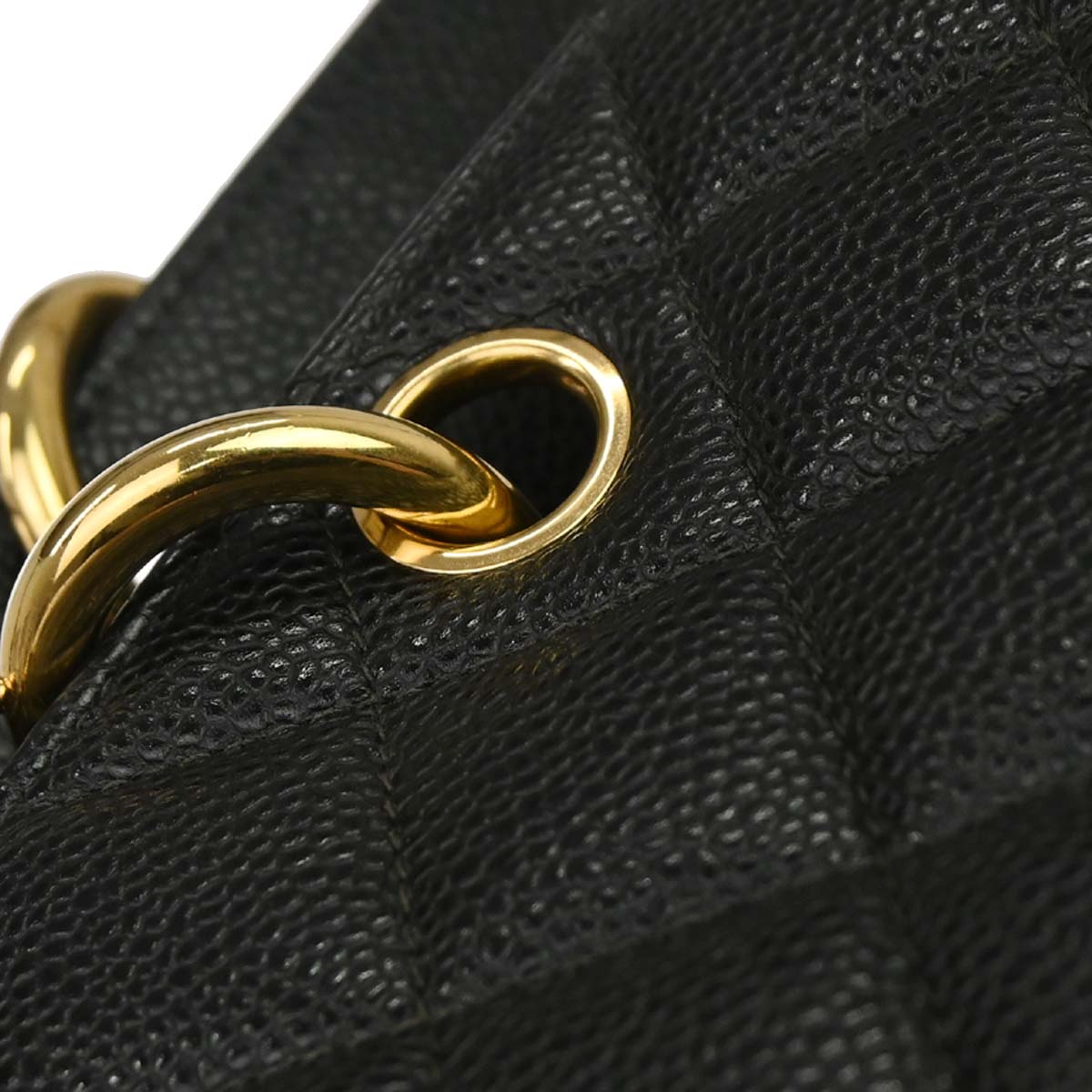 Chanel 2003-2004 Black Caviar Skin Tote Bag