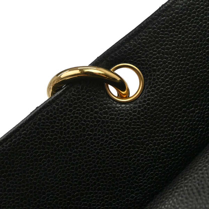 Chanel 2003-2004 Black Caviar Skin Tote Bag