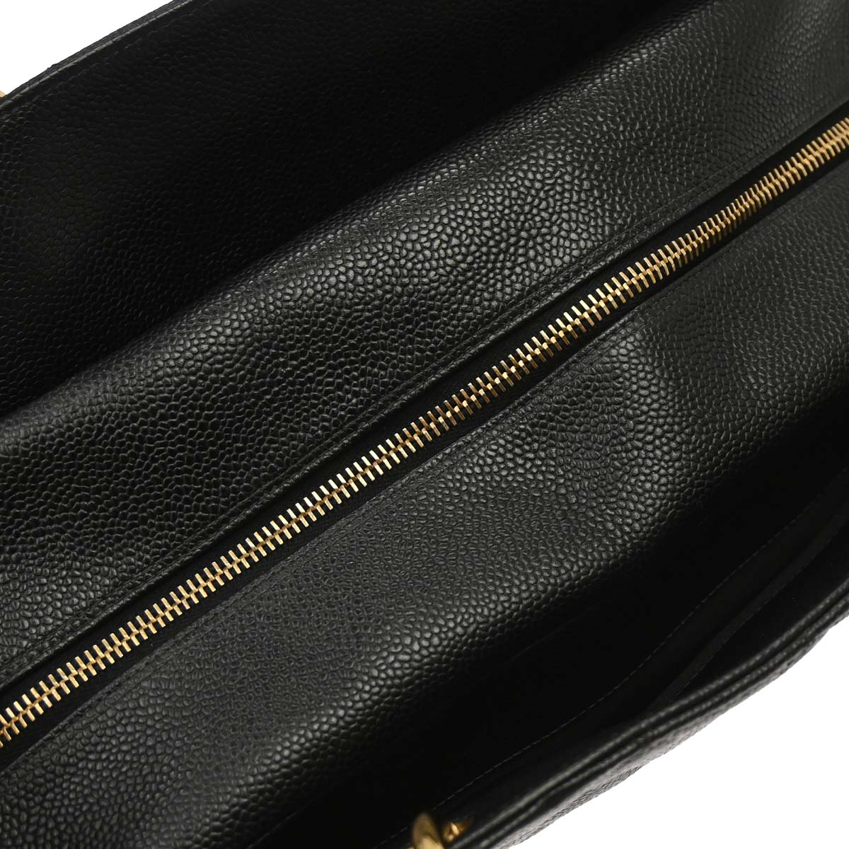 Chanel 2003-2004 Black Caviar Skin Tote Bag