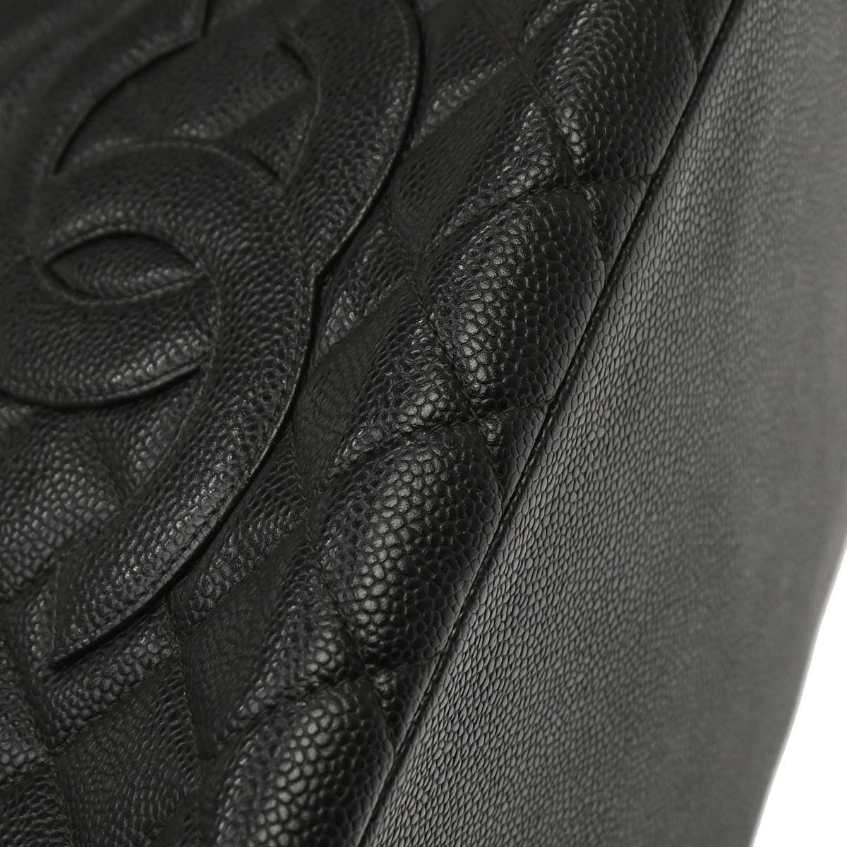 Chanel 2003-2004 Black Caviar Skin Tote Bag