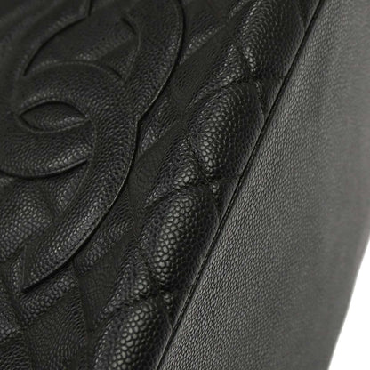 Chanel 2003-2004 Black Caviar Skin Tote Bag