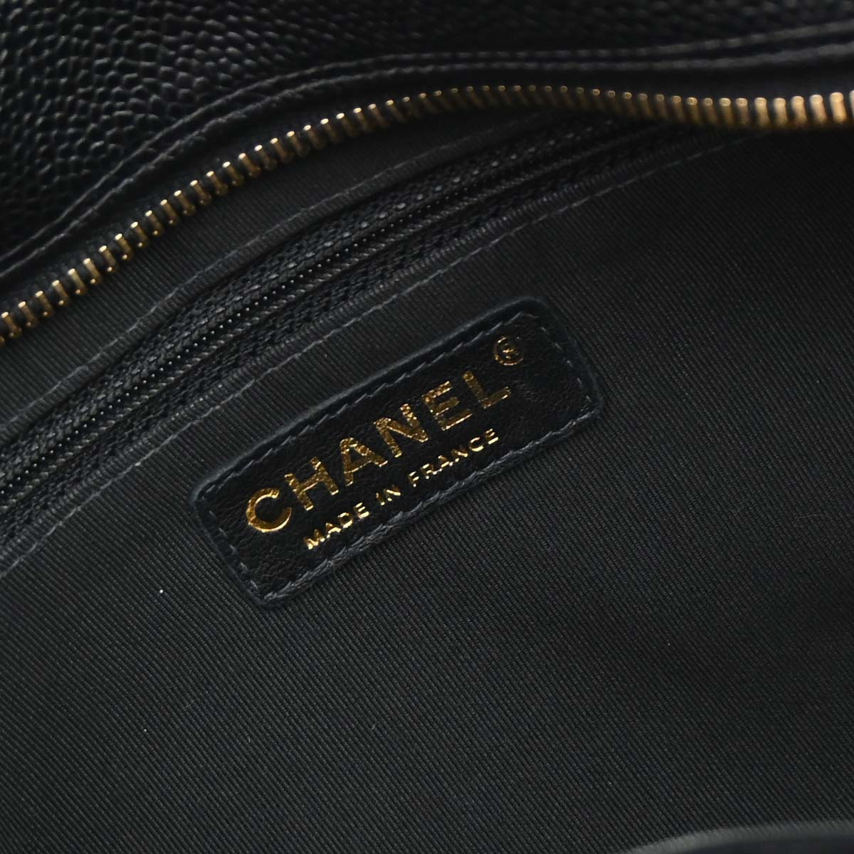 Chanel 2003-2004 Black Caviar Skin Tote Bag