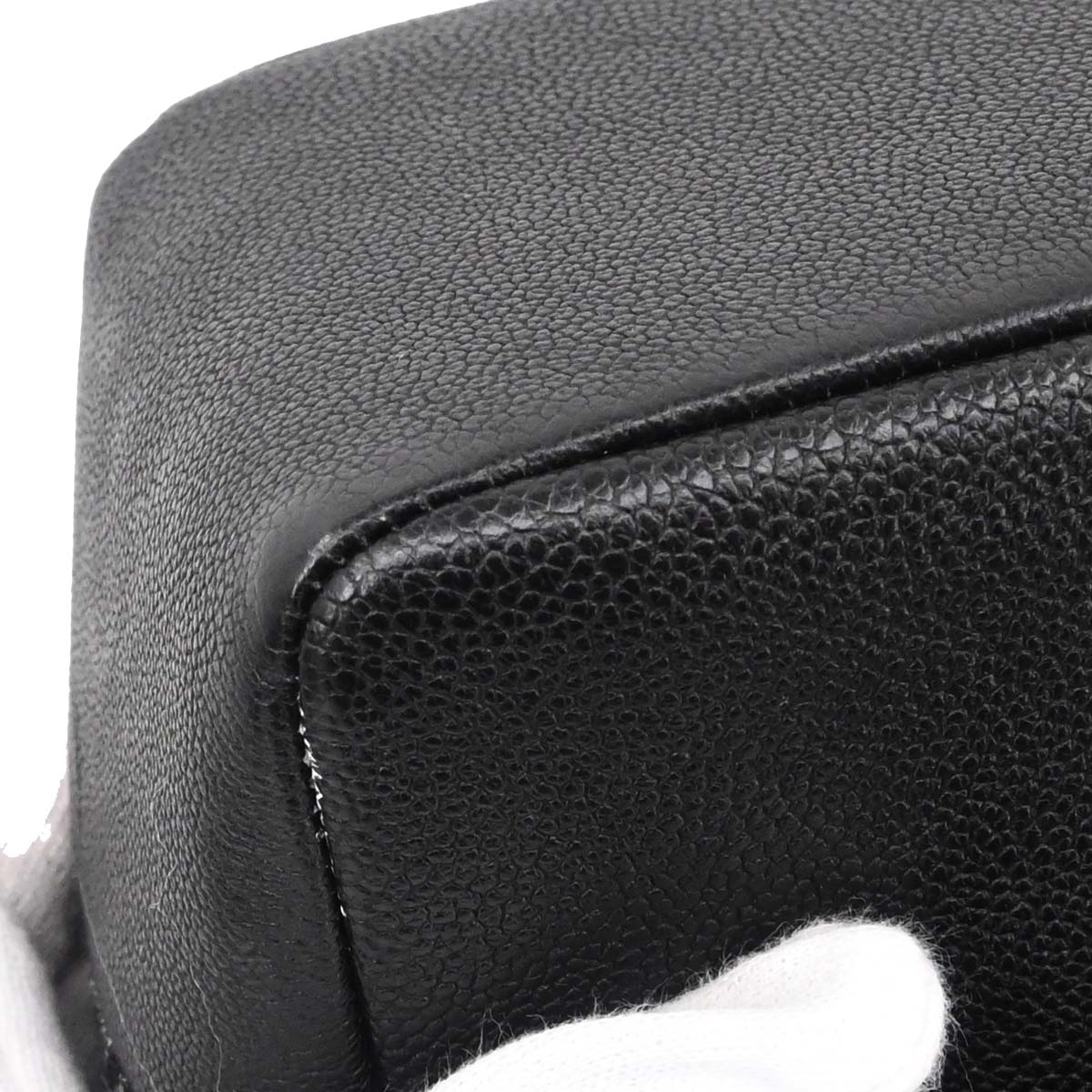 Chanel Black Caviar Skin Tweed Jumbo Classic Double Flap Shoulder Bag