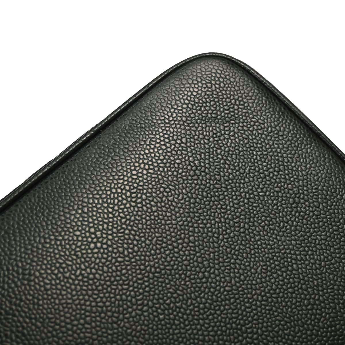 Chanel Green Caviar Skin Medallion Tote Handbag