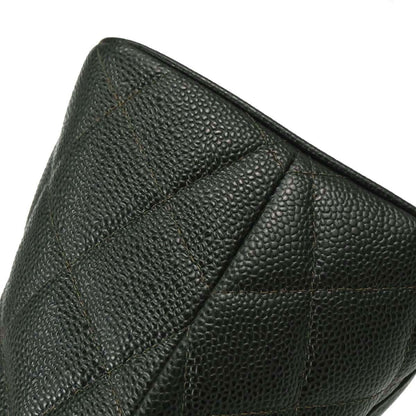 Chanel Green Caviar Skin Medallion Tote Handbag