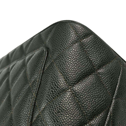 Chanel Green Caviar Skin Medallion Tote Handbag