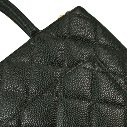 Chanel Green Caviar Skin Medallion Tote Handbag