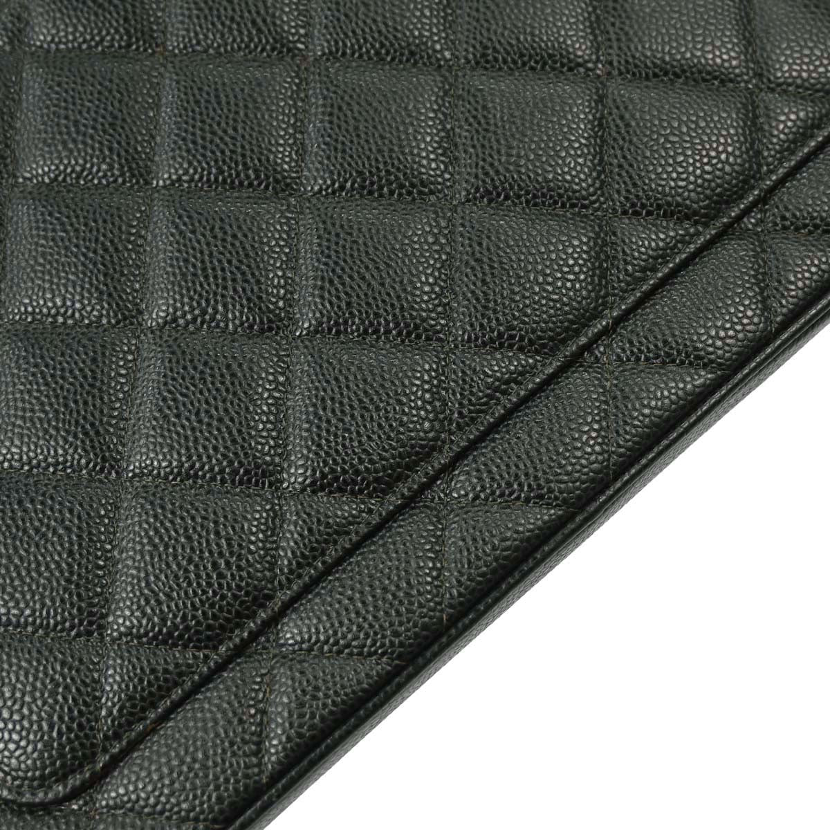 Chanel Green Caviar Skin Medallion Tote Handbag