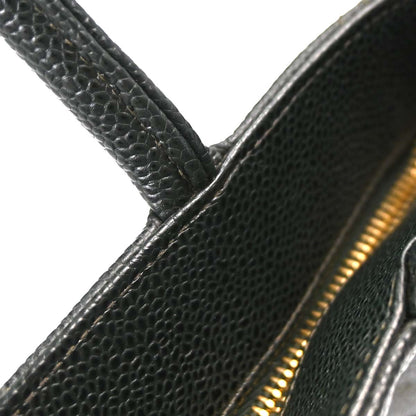 Chanel Green Caviar Skin Medallion Tote Handbag