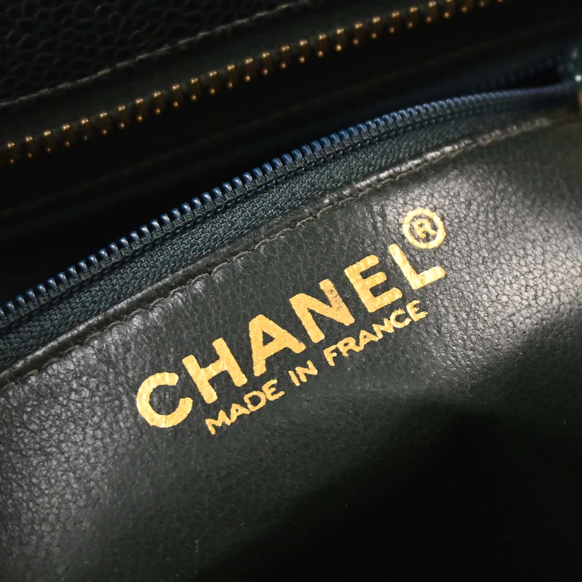 Chanel Green Caviar Skin Medallion Tote Handbag