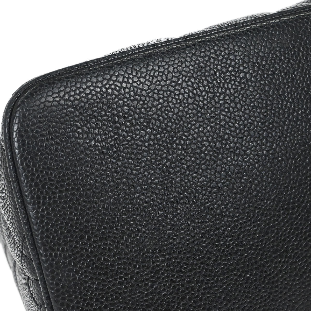 Chanel Black Caviar Skin Medallion Tote Handbag