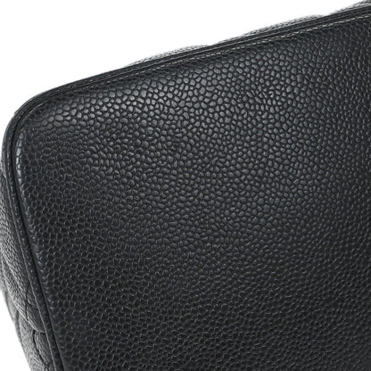 Chanel Black Caviar Skin Medallion Tote Handbag