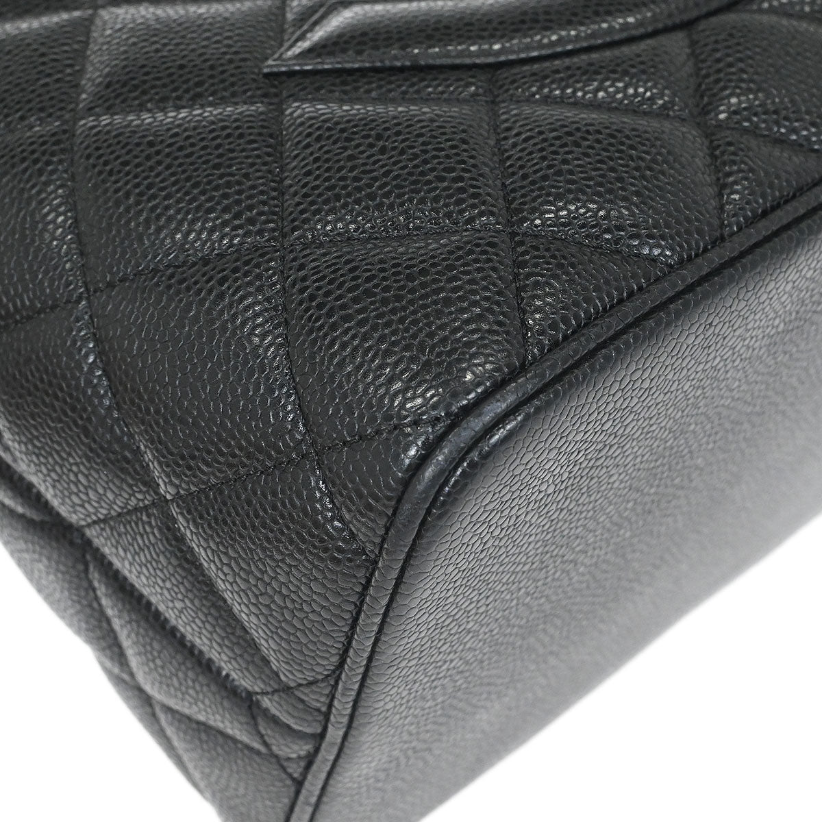 Chanel Black Caviar Skin Medallion Tote Handbag