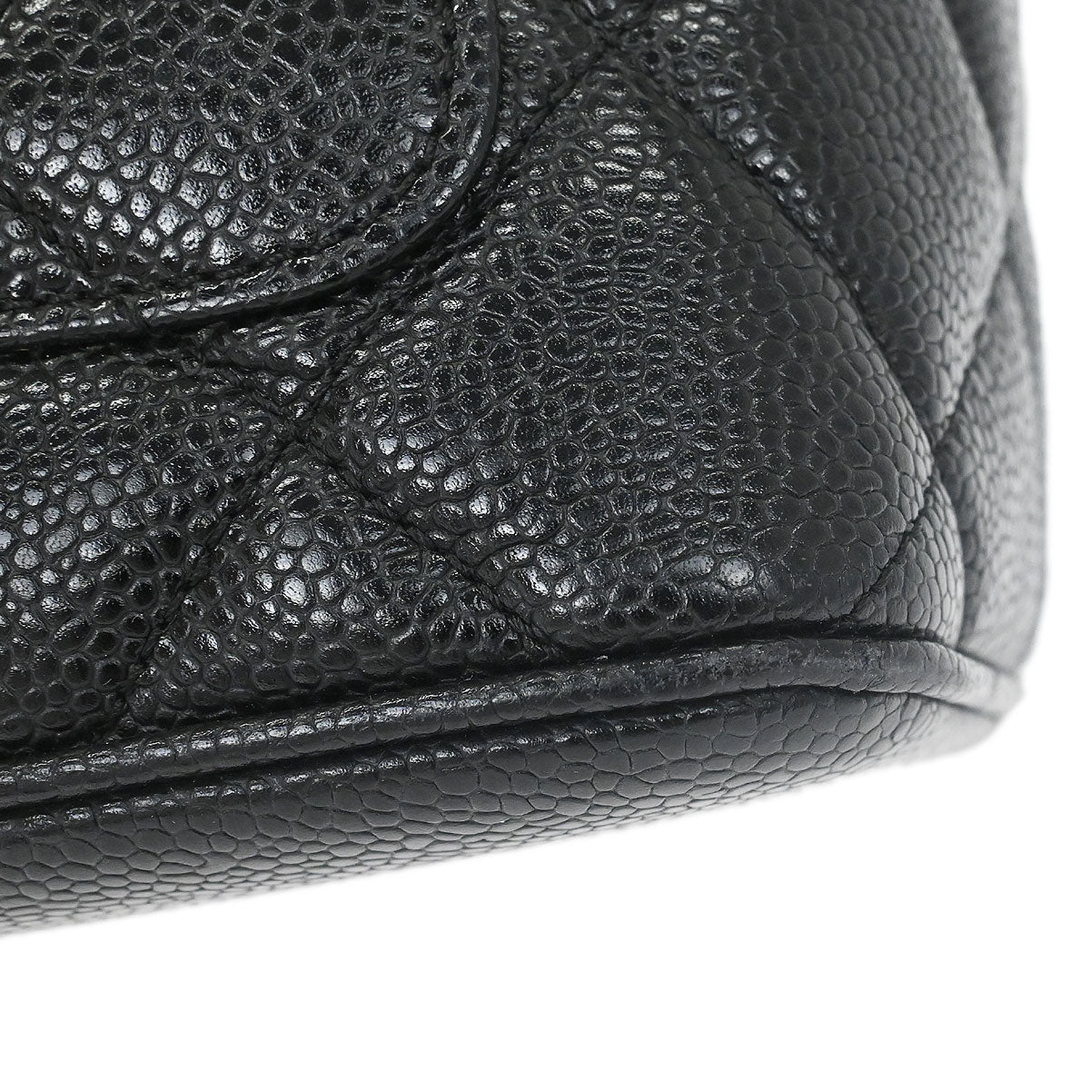 Chanel Black Caviar Skin Medallion Tote Handbag