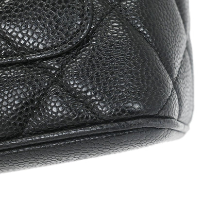 Chanel Black Caviar Skin Medallion Tote Handbag